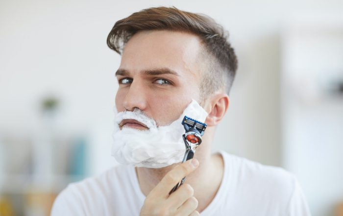 Young Man Shaving